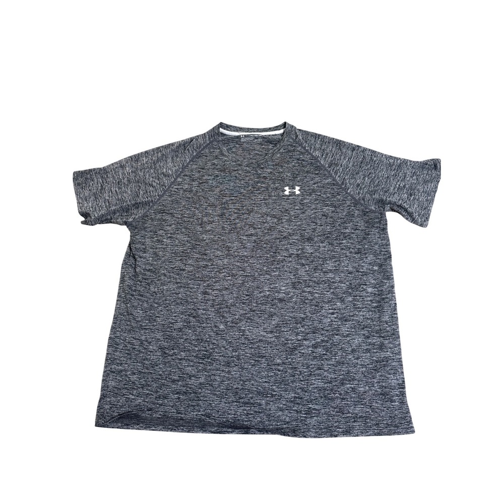 Under Armour HeatGear Mens 2XL Grey Space Dye Short Sleeve Training Shirt Loose